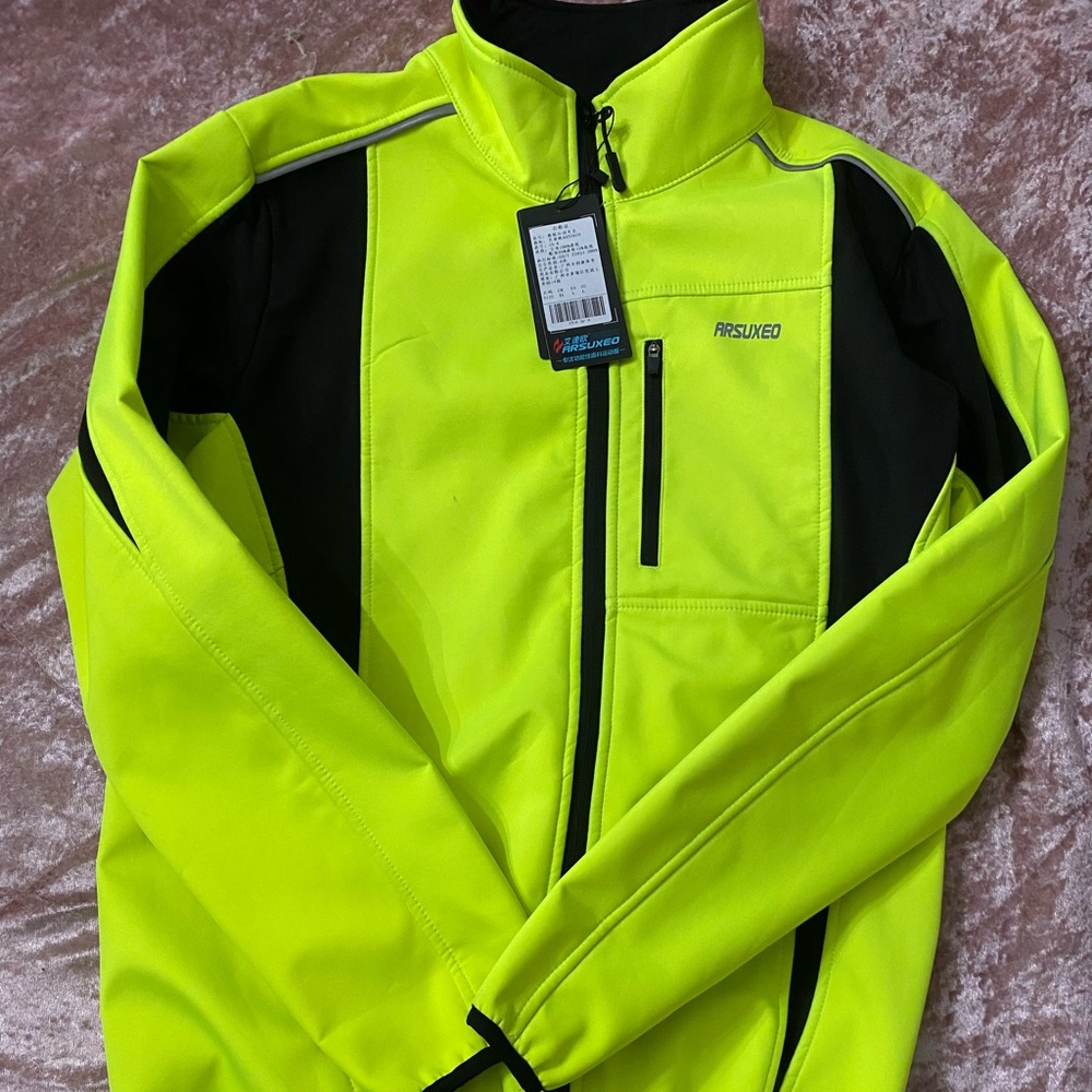 ARSUXEO Men’s High-Visibility Yellow Performance Jacket